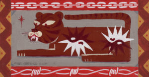 Artefacts of Significance: Found wood signage “Double Balance Harimau”